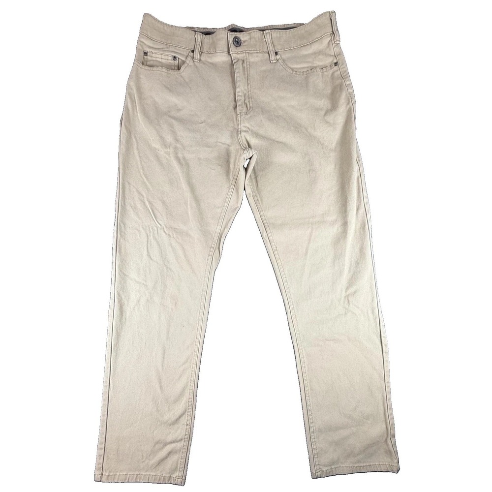 Iron Co Jeans Mens 36x30 Beige Regular Straight Denim Stretch Pockets Casual